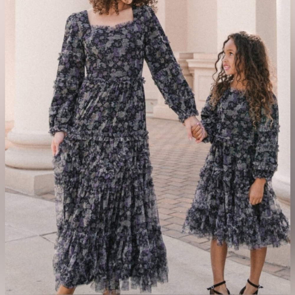 Ivy City Co Catherine Dress in Dark Blue Floral NWT size XS
